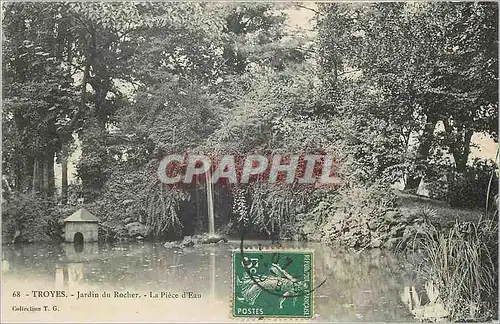 Ansichtskarte AK Troyes Jardin du Rocher La Piece d'Eau