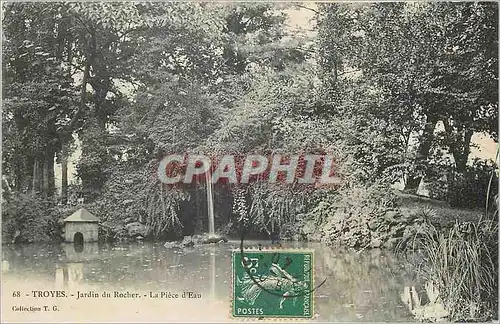 Cartes postales Troyes Jardin du Rocher La Piece d'Eau