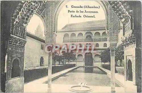 Cartes postales Granada Alhambra Patio de los Arrayanes Fachada Oriental