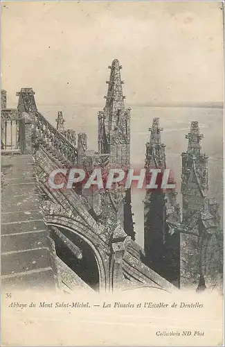 Ansichtskarte AK Abbaye du Mont Saint Michel Les Pinacles et l'Escalier de Dentelles