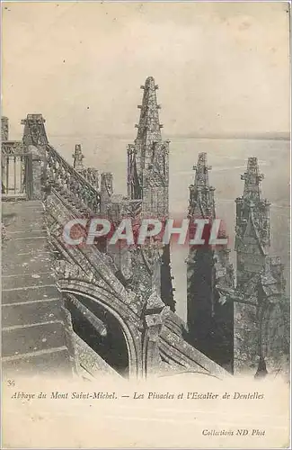 Cartes postales Abbaye du Mont Saint Michel Les Pinacles et l'Escalier de Dentelles