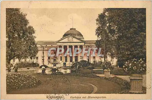 Cartes postales Wiesbaden Kurhaus mit Blumengarten