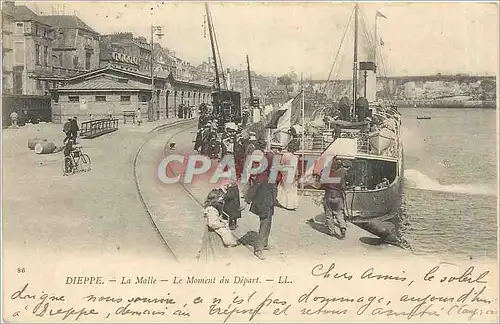 Ansichtskarte AK Dieppe La Malle Le Moment du Depart Bateau