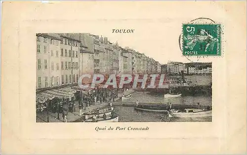 Ansichtskarte AK Toulon Quai du Port Cronstadt Bateaux