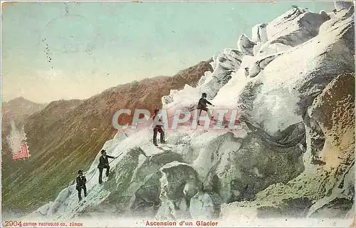 Ansichtskarte AK Ascension d'un Glacier Alpinisme