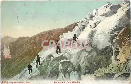 Cartes postales Ascension d'un Glacier Alpinisme