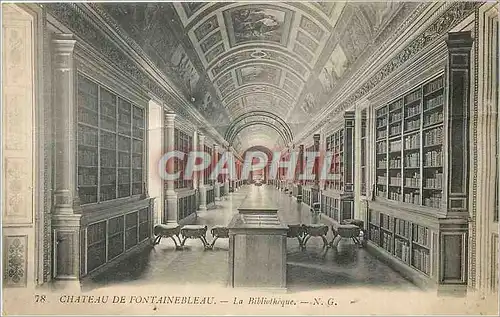 Cartes postales Chateau de Fontainebleau La Bibliotheque