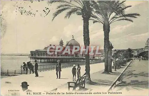 Cartes postales Nice Palais de la Jetee Promenade entre les Palmiers