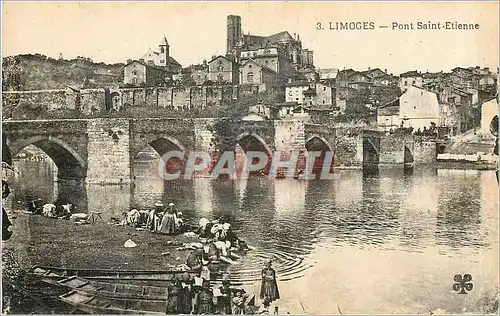 Ansichtskarte AK Limoges Pont Saint Etienne Lavandieres