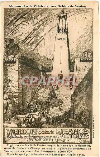 Cartes postales Monument a la Victoire et aux Soldats de Verdun