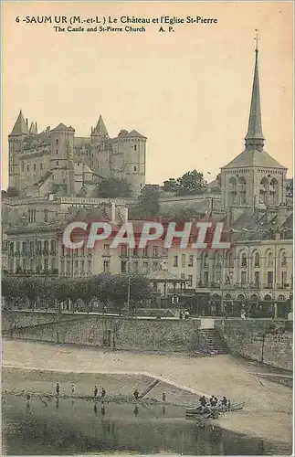 Ansichtskarte AK Saumur M et L Le Chateau et l'Eglise St Pierre