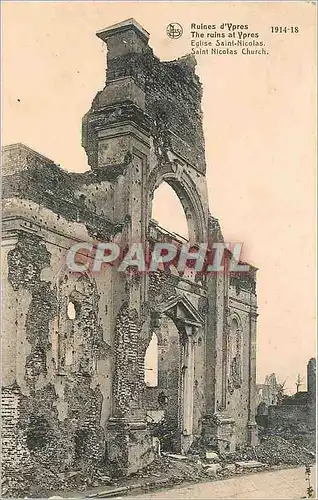 Cartes postales Ruines d'Ypres Militaria