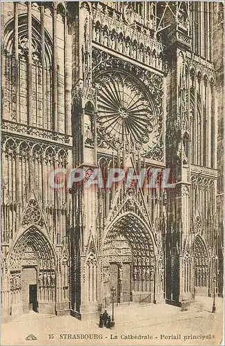 Ansichtskarte AK Strasbourg La Cathedrale Portail Principale