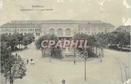 Ansichtskarte AK Strassburg Haupfbahnhof La gare centrale