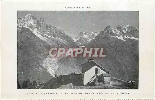 Cartes postales Agenda PLM Savoie Chamonix La Mer de Glace vue de la Flegere