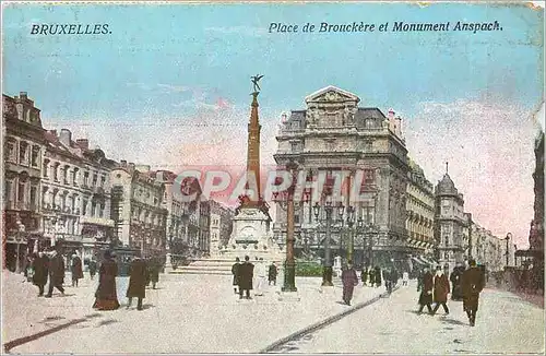 Cartes postales Bruxelles Place de Brouckere et Monument Anspach