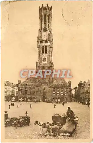 Ansichtskarte AK Bruges Grand Place Une Laitiere Flamande Voiture a chiens