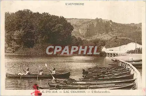 Cartes postales L'Auvergne Lac Chambon L'Embarcadere Canots Bateaux