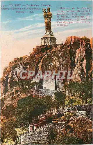 Ansichtskarte AK Le Puy Le Rocher Corneille Statue colossale de Notre Dame France