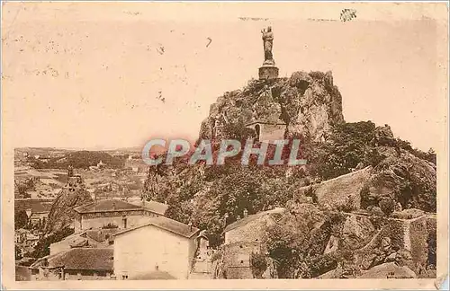 Ansichtskarte AK Le Puy Le Rocher Corneille et Statue Colossale de ND de France