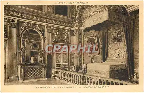 Cartes postales Chateau de Versailles La Chambre Coucher de Louis XIV Bedroom de Louis XIV