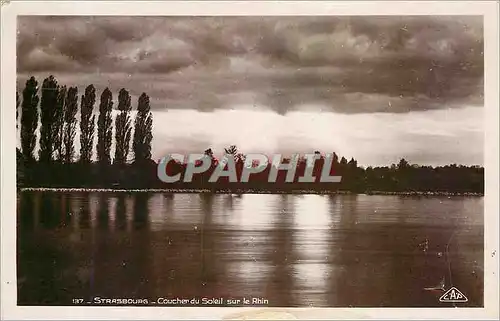 Cartes postales Strasbourg Coucher du Seleil sur le Rhin