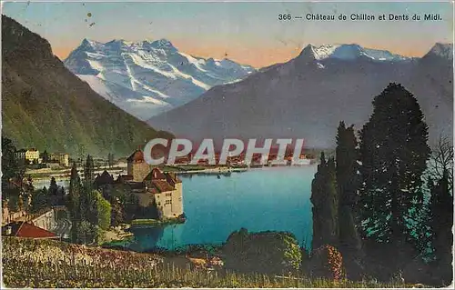 Cartes postales Chateau de Chillon et Dents du Midi