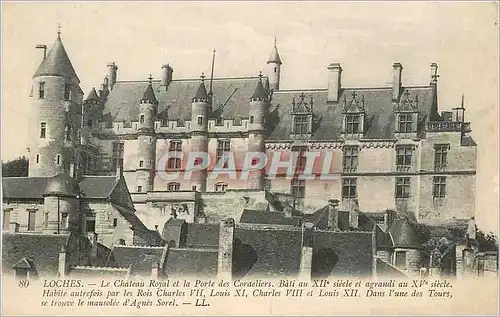 Cartes postales Loches Le Chateau Royal et la Porte des Cordeliers