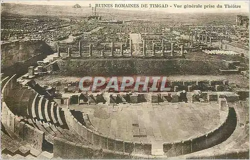 Cartes postales Ruines Romaines de Timgad Vue generale prise du Theatre