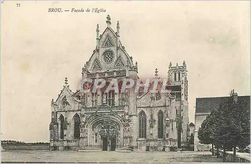 Cartes postales Brou Facade de l'Eglise