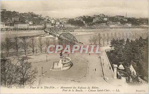 Ansichtskarte AK Lyon Place de la Tete d'Or Monument des Enfants du Rhone