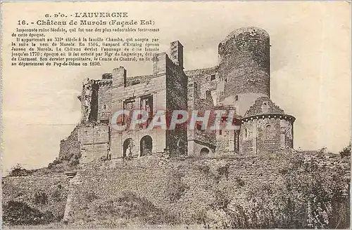 Cartes postales L'Auvergne Chateau de Murols Facade Est