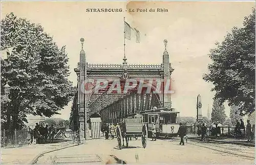 Ansichtskarte AK Strasbourg Le Pont du Rhin Tramway