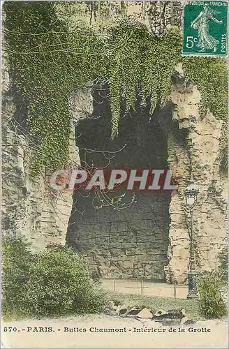Cartes postales Paris Buttes Chaumont Interieur de la Grotte