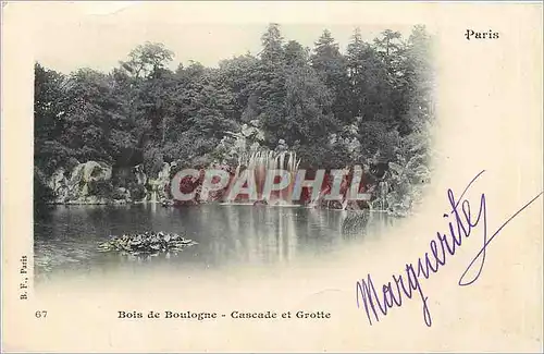 Cartes postales Paris Bois de Boulogne Cascade et Grotte