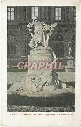 Cartes postales Paris Jardin de l'Infante Monument de Meissonier