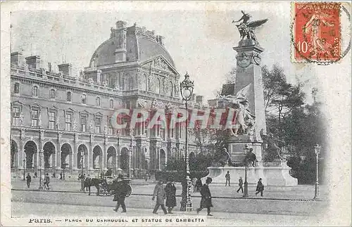 Ansichtskarte AK Paris Place du Carrousel et Statue de Gambetta