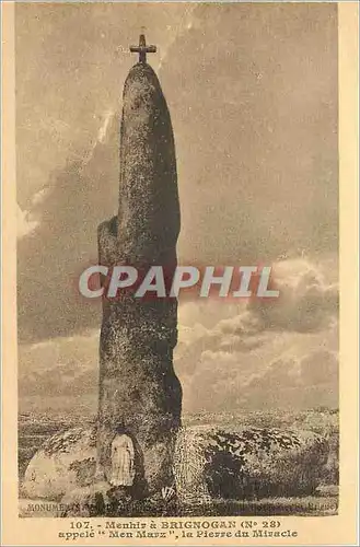 Cartes postales Menhir a Brignogan appele Men Marz la Pierre du Miracle