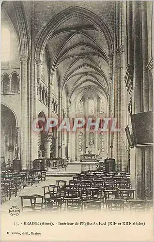 Cartes postales Braine Aisne Interieur de l'Eglise St Ived