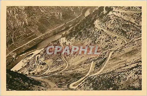 Cartes postales Gorges du Tarn Les lacets de la Route de la Malene aux Causses