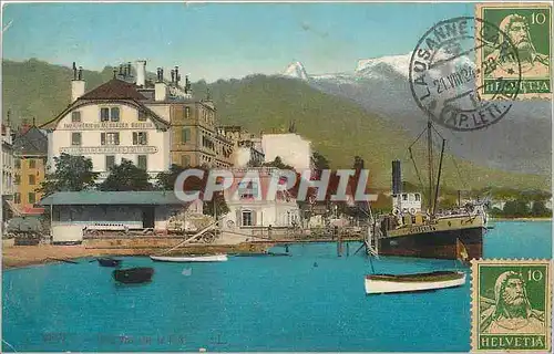 Cartes postales Vevey Une vue sur le port Bateau