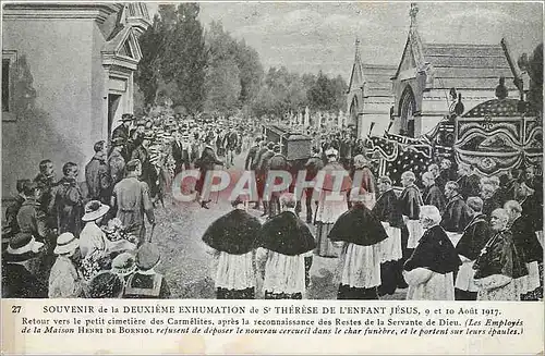 Ansichtskarte AK Souvenir de la Deuxieme Exhumation de Ste Therese de l'Enfant Jesus