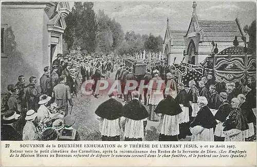 Ansichtskarte AK Souvenir de la Deuxieme Exhumation de Ste Therese de l'Enfant Jesus