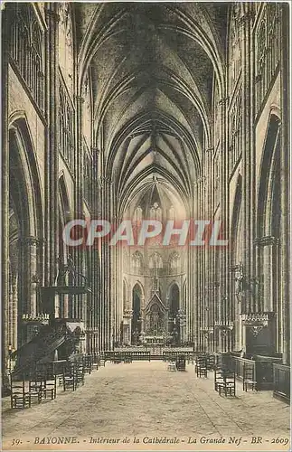Cartes postales Bayonne Interieur de la Cathedrale La Grande Nef
