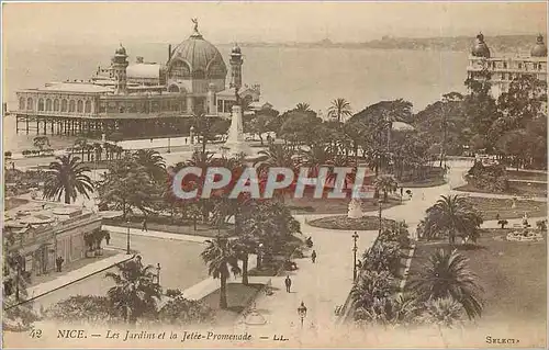 Cartes postales Nice Les Jardins et la Jetee Promenade