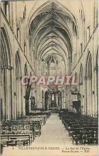 Cartes postales Villeneuve sur Yonne La Nef de l'Eglise Notre Dame