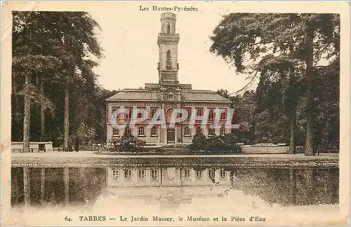 Cartes postales Tarbes Le Jardin Massey le Museum et la Piece d'Eau
