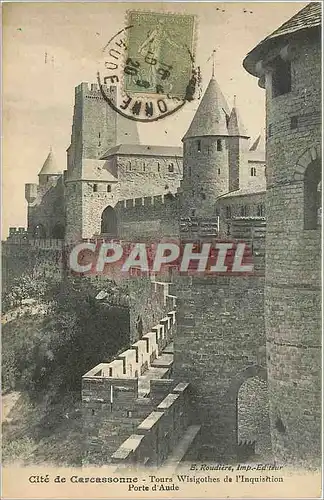 Ansichtskarte AK Cite de Carcassonne Tours Wisigothes de l'Inquiertion Porte d'Aude