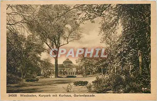 Cartes postales Wiesbaden Kurpark mit Kurhaus Gartenfassade