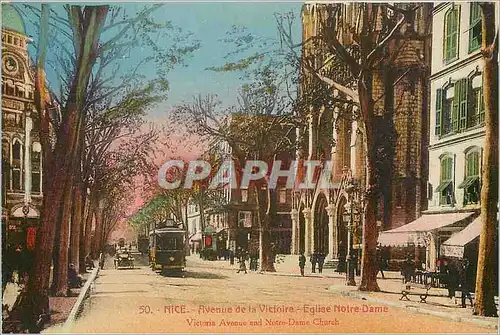 Cartes postales Nice Avenue de la Victoire Eglise Notre Dame